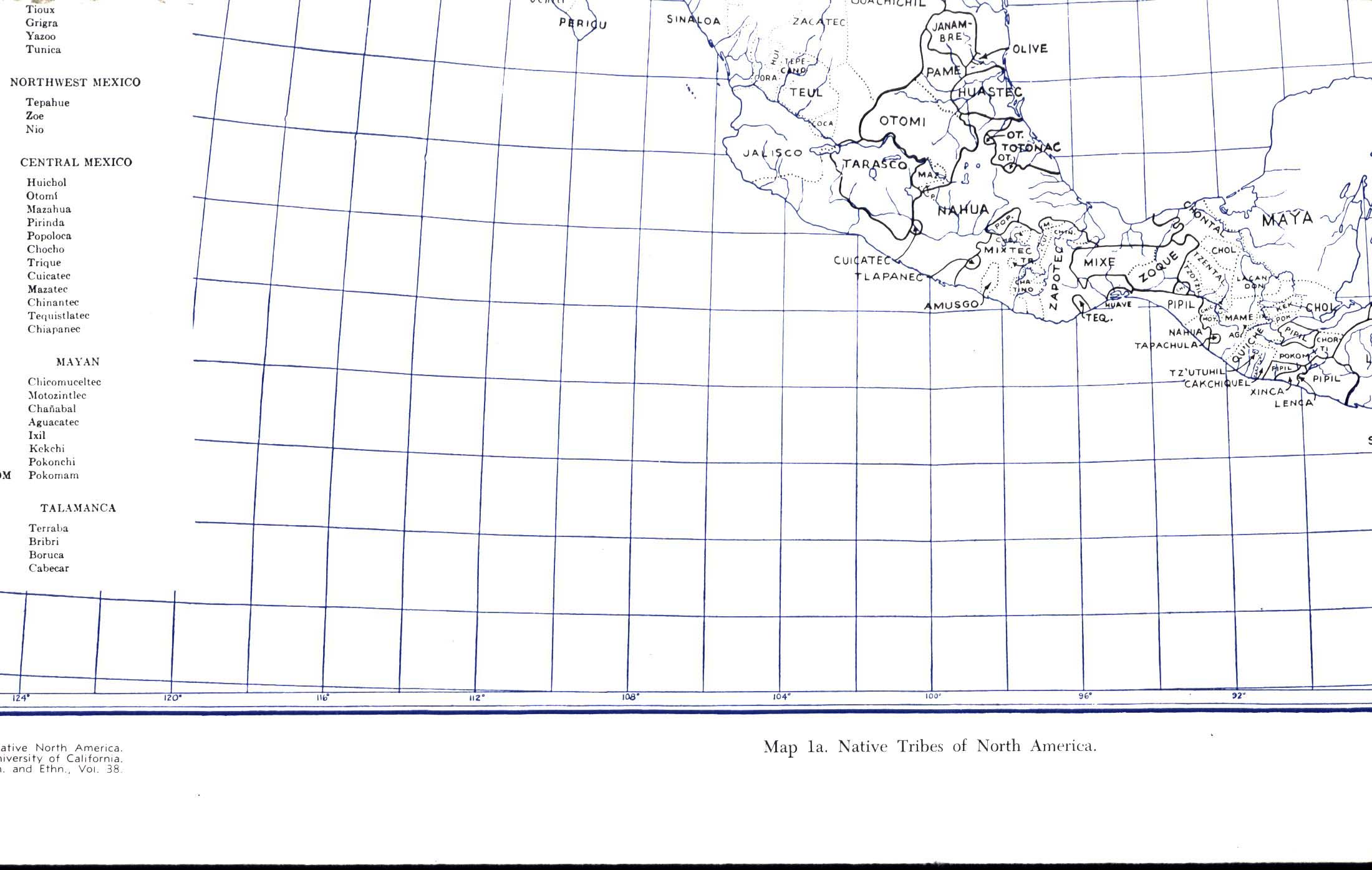 NATIVE TRIBES OF NORTH AMERICA (map). 